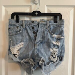 Carmar Light Blue Distressed Jean Shorts